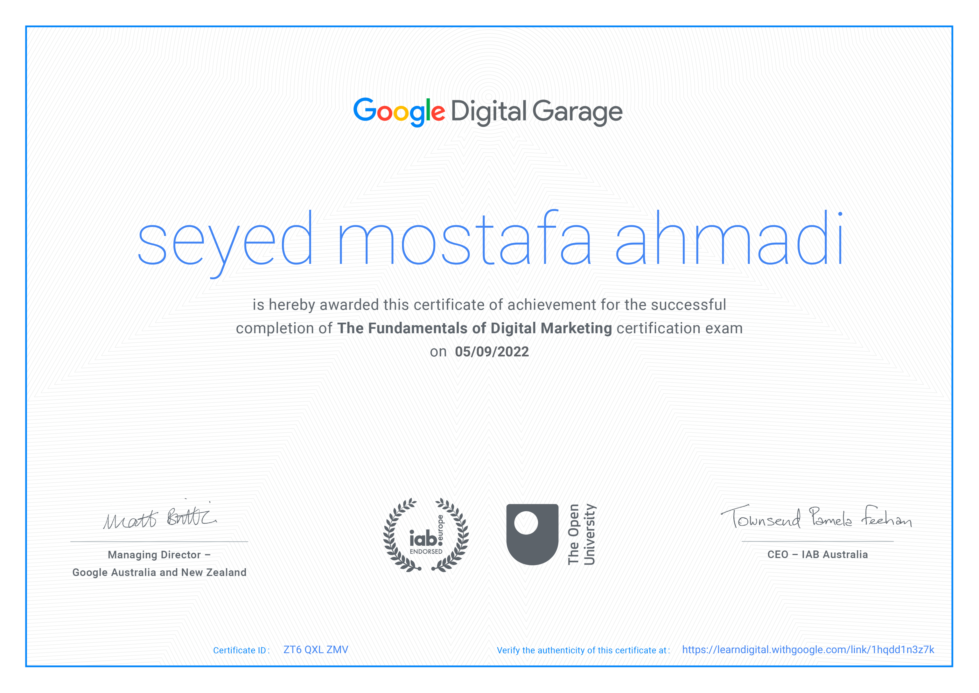 Google Digital Marketing certificate preview